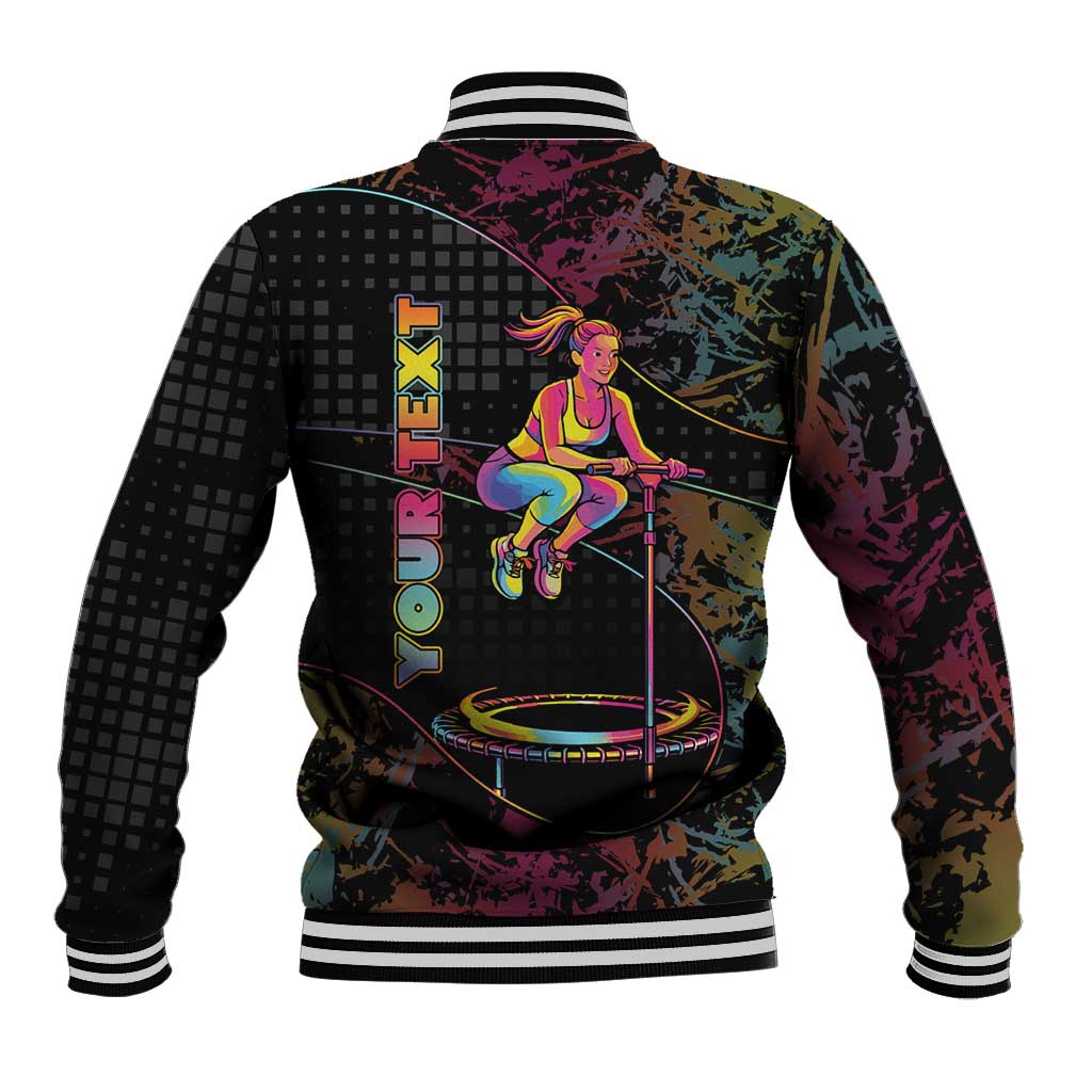 Personalized Jumping Fitness Baseball Jacket Trampoline Workout Pop Art