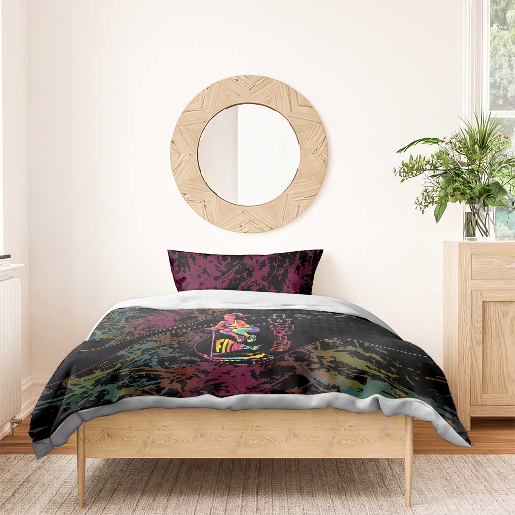 Jumping Fitness Bedding Set Trampoline Workout Pop Art