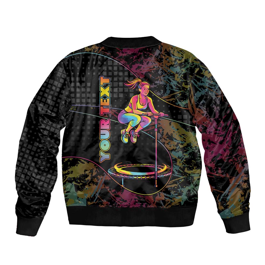 Personalized Jumping Fitness Bomber Jacket Trampoline Workout Pop Art