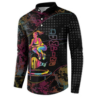 Personalized Jumping Fitness Button Sweatshirt Trampoline Workout Pop Art