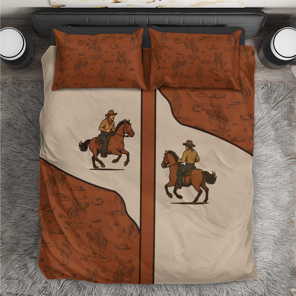 Cowboy Bedding Set Horse Riding Retro Western Yoke