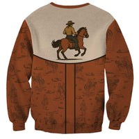 Cowboy Sweatshirt Horse Riding Retro Western Yoke