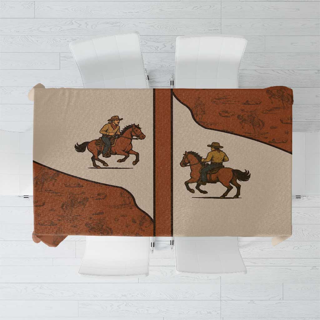 Cowboy Tablecloth Horse Riding Retro Western Yoke