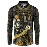 Egyptian God Thoth Button Sweatshirt Ancient Mythology Ibis Wisdom Hieroglyphic