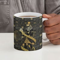Egyptian God Thoth Ceramic Mug Ancient Mythology Ibis Wisdom Hieroglyphic