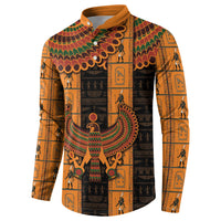 Egyptian God Horus Button Sweatshirt Ancient Mythology Falcon Hieroglyphic Patterns