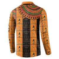 Egyptian God Horus Button Sweatshirt Ancient Mythology Falcon Hieroglyphic Patterns