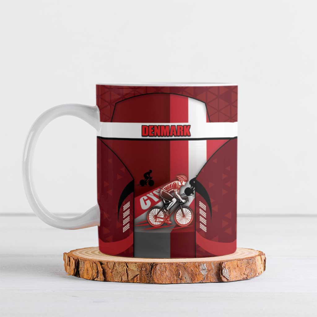 Denmark Cycling Ceramic Mug Sporty Style Red - Wonder Print Shop