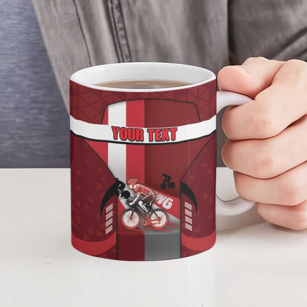 Denmark Cycling Ceramic Mug Sporty Style Red - Wonder Print Shop