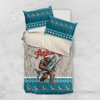 Bigfoot Fishing Christmas Bedding Set Funny Style - Wonder Print Shop