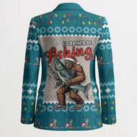 Bigfoot Fishing Christmas Blazer Funny Style - Wonder Print Shop