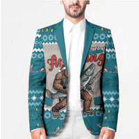Bigfoot Fishing Christmas Blazer Funny Style - Wonder Print Shop