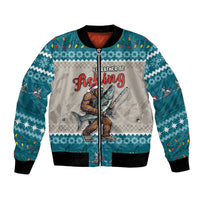 Bigfoot Fishing Christmas Bomber Jacket Funny Style - Wonder Print Shop
