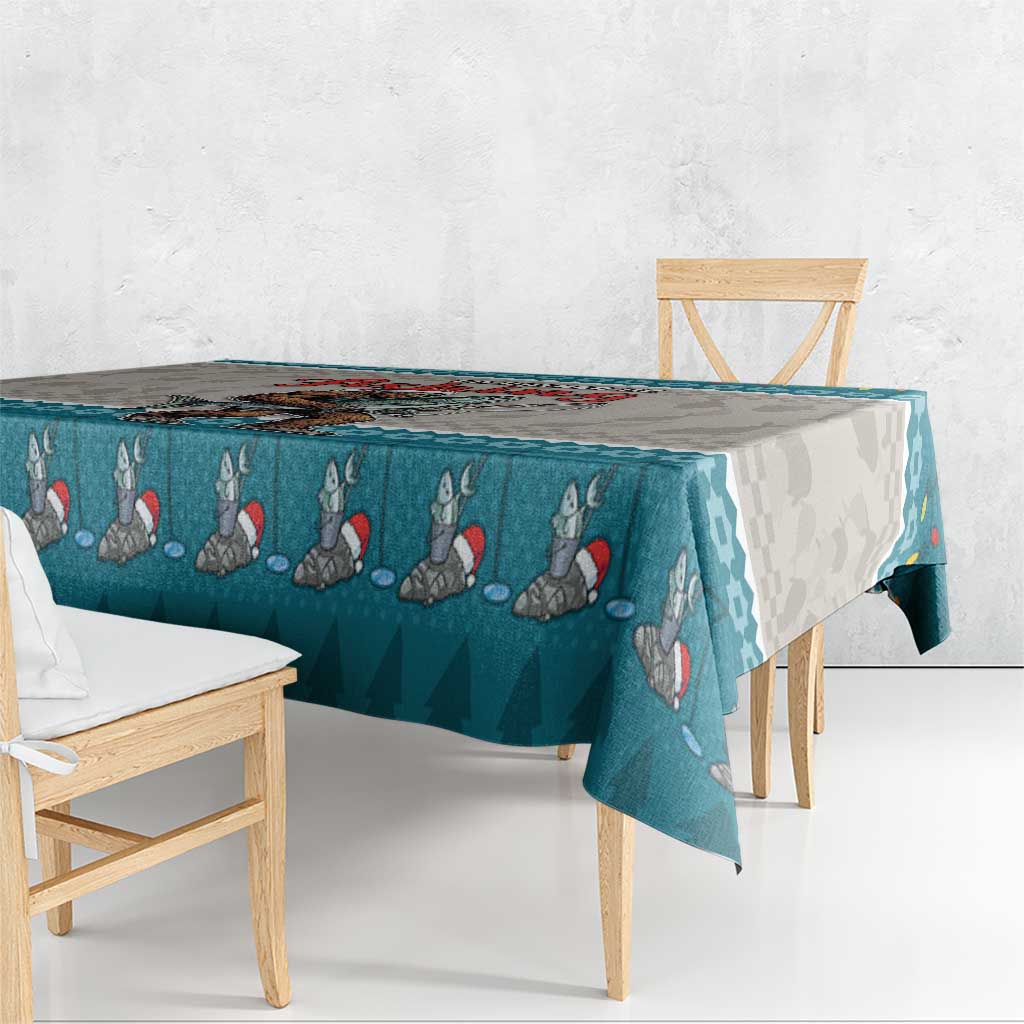 Bigfoot Fishing Christmas Tablecloth Funny Style - Wonder Print Shop