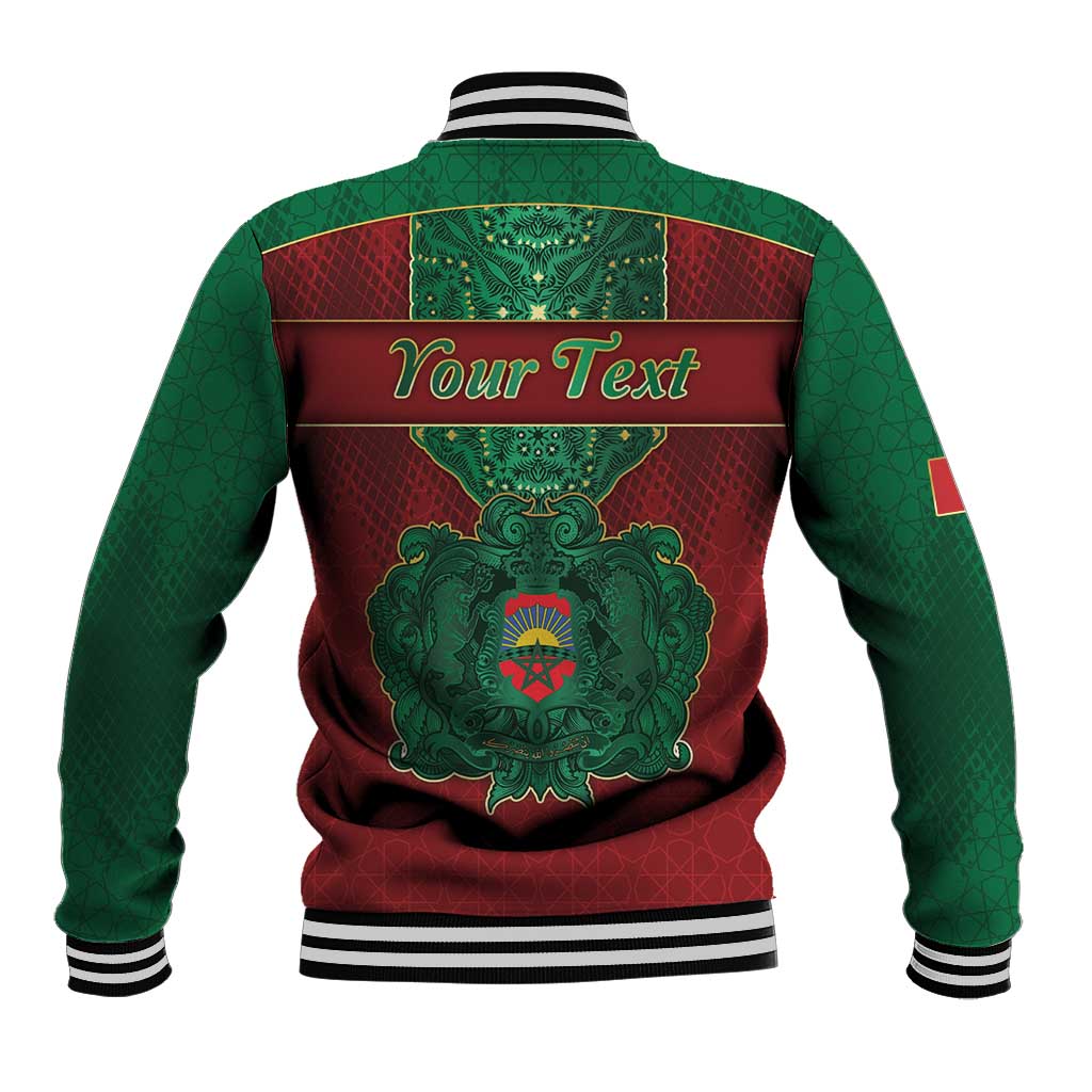 Personalized Morocco Baseball Jacket Royal Lion Islam Patterns - Wonder Print Shop