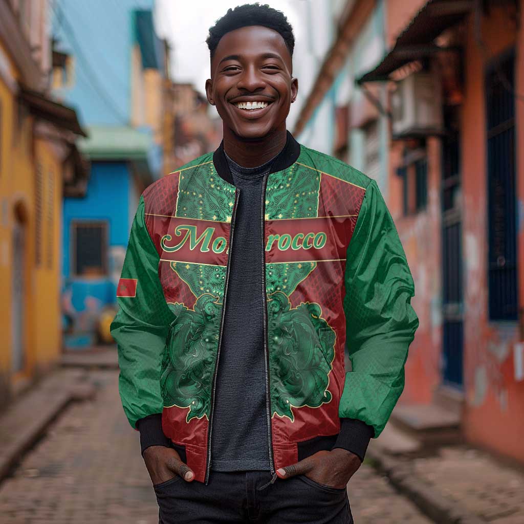 Personalized Morocco Bomber Jacket Royal Lion Islam Patterns - Wonder Print Shop