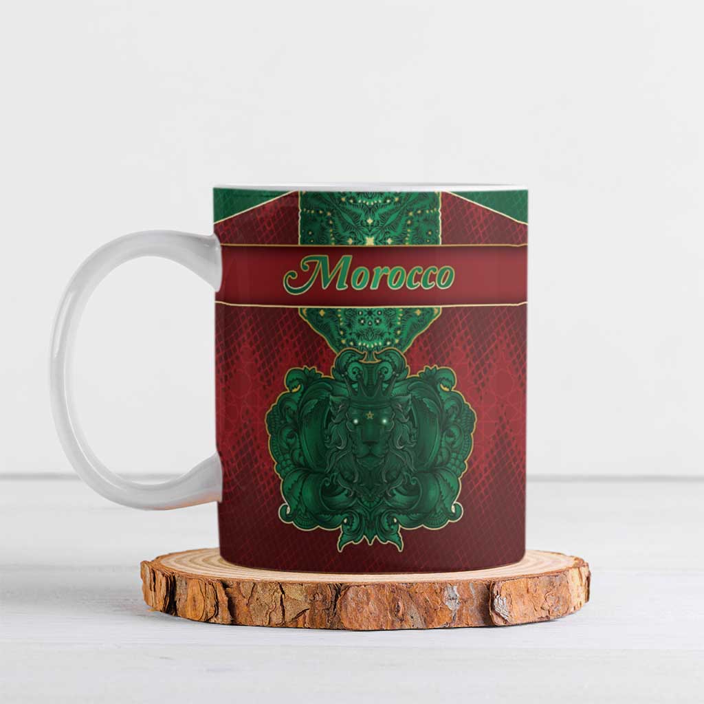 Personalized Morocco Ceramic Mug Royal Lion Islam Patterns - Wonder Print Shop