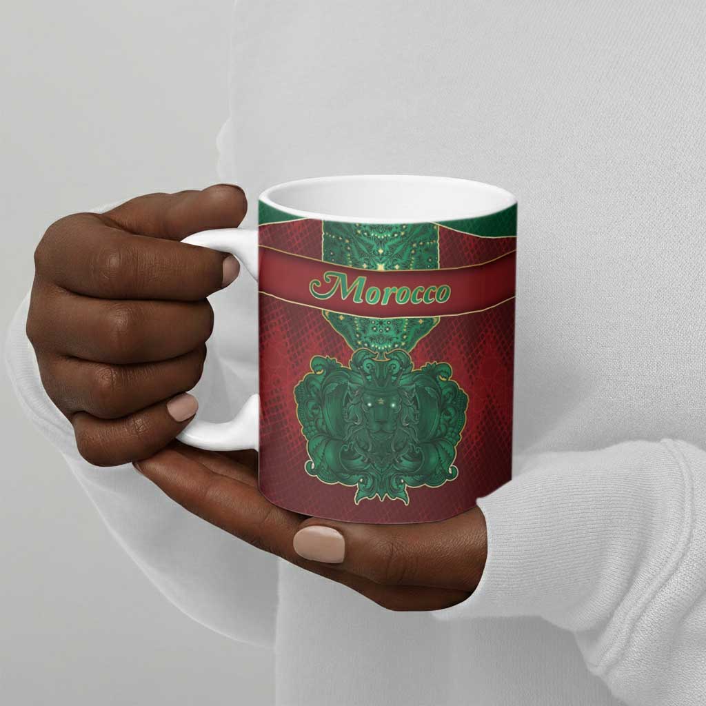Personalized Morocco Ceramic Mug Royal Lion Islam Patterns - Wonder Print Shop