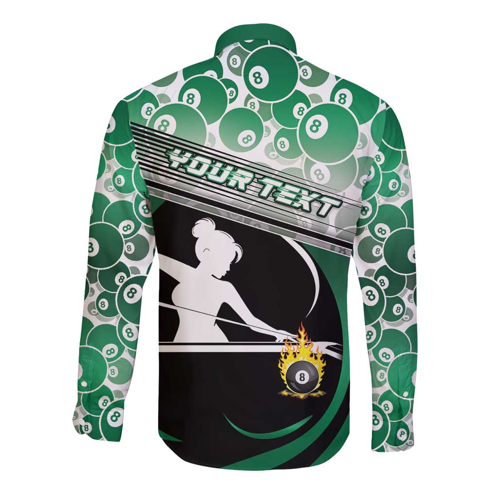 Personalized Billiards Long Sleeve Button Shirt Master Of The Cue