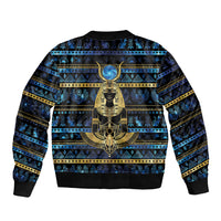 Egyptian Goddess Hathor Bomber Jacket Galaxy Ancient Mythology Sun Disk Cow Horn