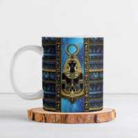 Egyptian Goddess Hathor Ceramic Mug Galaxy Ancient Mythology Sun Disk Cow Horn