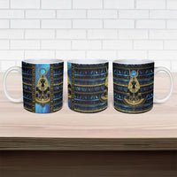 Egyptian Goddess Hathor Ceramic Mug Galaxy Ancient Mythology Sun Disk Cow Horn