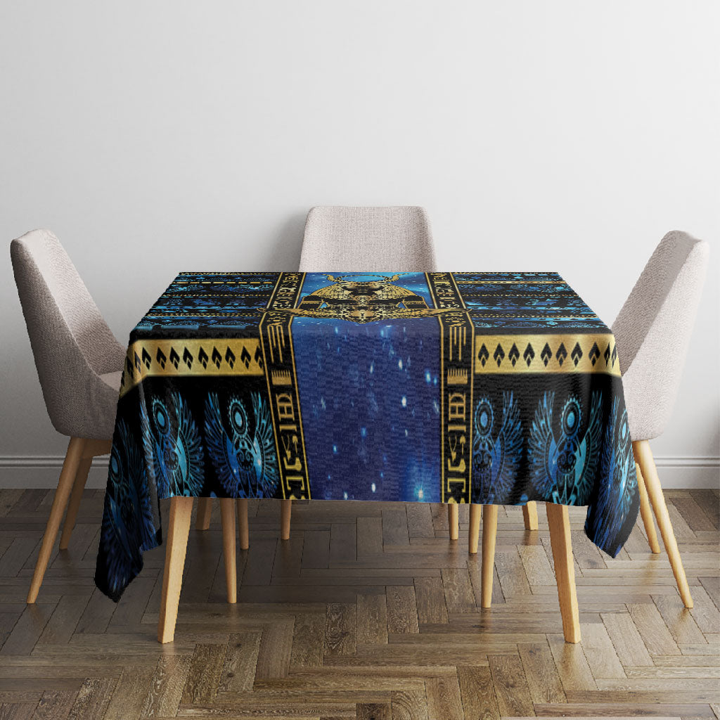 Egyptian Goddess Hathor Tablecloth Galaxy Ancient Mythology Sun Disk Cow Horn