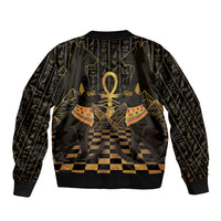 Egyptian Goddess Bastet Bomber Jacket Ancient Mythology Sacred Black Cat