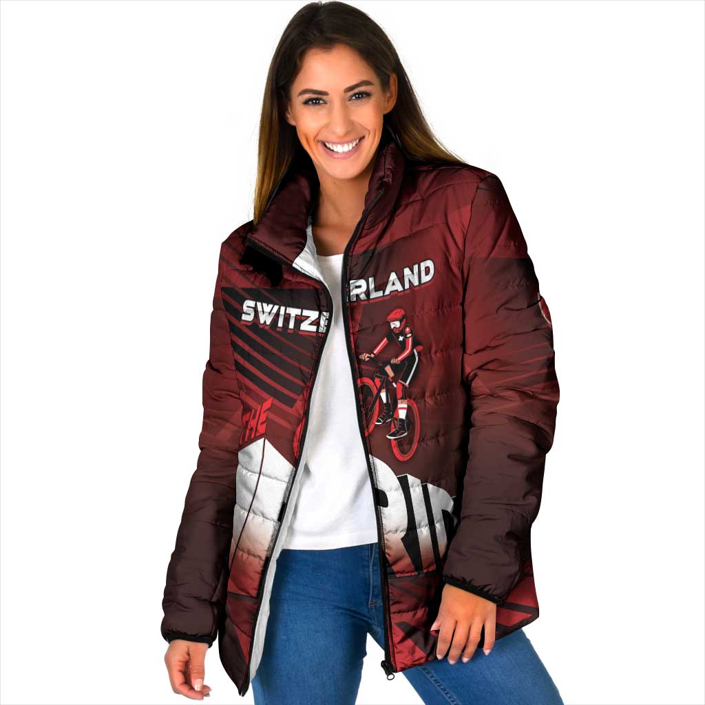 Personalized Switzerland Cycling Padded Jacket Sporty Style - Wonder Print Shop