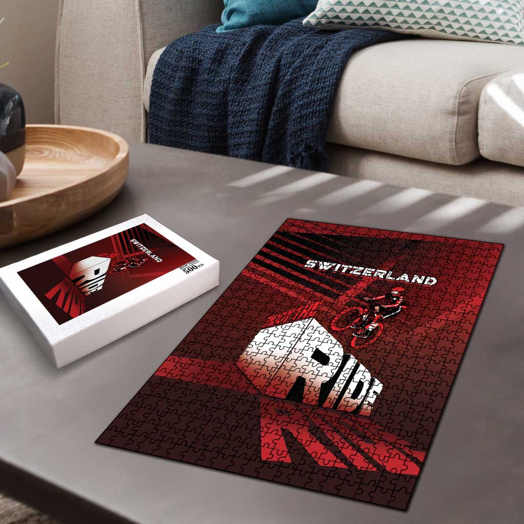 Switzerland Cycling Puzzle Sporty Style - Wonder Print Shop