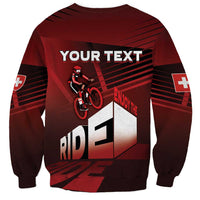 Personalized Switzerland Cycling Sweatshirt Sporty Style - Wonder Print Shop