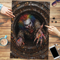3D Illusion Spooky Clown Halloween Puzzle Evil Jester Red Balloon Sewer Drain