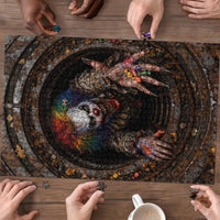 3D Illusion Spooky Clown Halloween Puzzle Evil Jester Red Balloon Sewer Drain