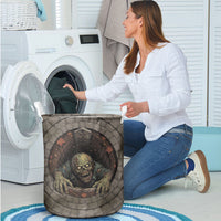 3D Illusion Zombie Halloween Laundry Basket Undead Ghoul Rest In Pieces Crypt