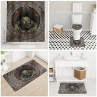 3D Illusion Zombie Halloween Bathroom Set Undead Ghoul Rest In Pieces Crypt