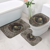 3D Illusion Zombie Halloween Bathroom Set Undead Ghoul Rest In Pieces Crypt