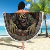 3D Illusion Zombie Halloween Beach Blanket Undead Ghoul Rest In Pieces Crypt