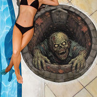 3D Illusion Zombie Halloween Beach Blanket Undead Ghoul Rest In Pieces Crypt