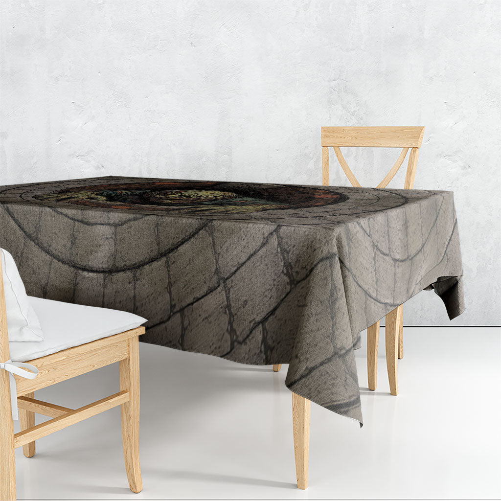 3D Illusion Zombie Halloween Tablecloth Undead Ghoul Rest In Pieces Crypt