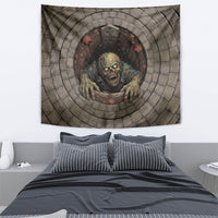 3D Illusion Zombie Halloween Tapestry Undead Ghoul Rest In Pieces Crypt