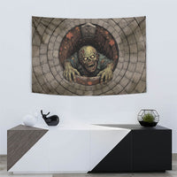 3D Illusion Zombie Halloween Tapestry Undead Ghoul Rest In Pieces Crypt