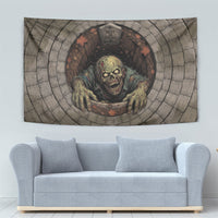 3D Illusion Zombie Halloween Tapestry Undead Ghoul Rest In Pieces Crypt