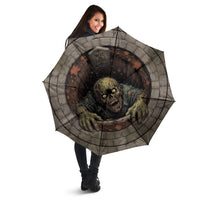 3D Illusion Zombie Halloween Umbrella Undead Ghoul Rest In Pieces Crypt