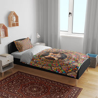 3D Illusion Corgi Halloween Bedding Set Cute Puppy Rainbow Candy Stone Well