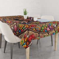 3D Illusion Corgi Halloween Tablecloth Cute Puppy Rainbow Candy Stone Well