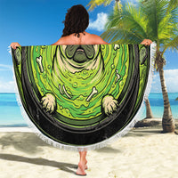 3D Illusion Pug Halloween Beach Blanket Witch Puppy Bubbling Green Cauldron