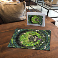 3D Illusion Pug Halloween Puzzle Witch Puppy Bubbling Green Cauldron