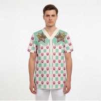 Western Yoke Scrub Top Rudolph Cowboy Christmas Retro Style - Wonder Print Shop