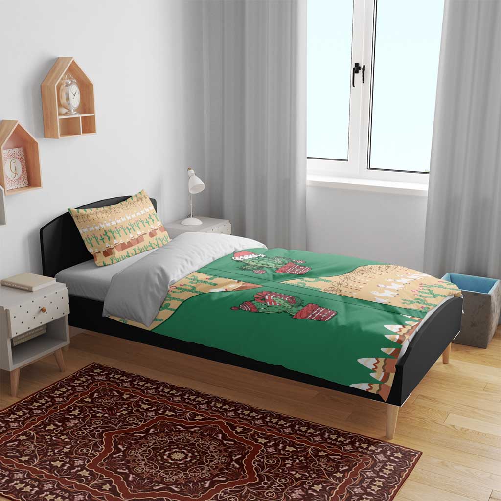 Western Yoke Bedding Set Cactus Christmas Cute Style - Wonder Print Shop