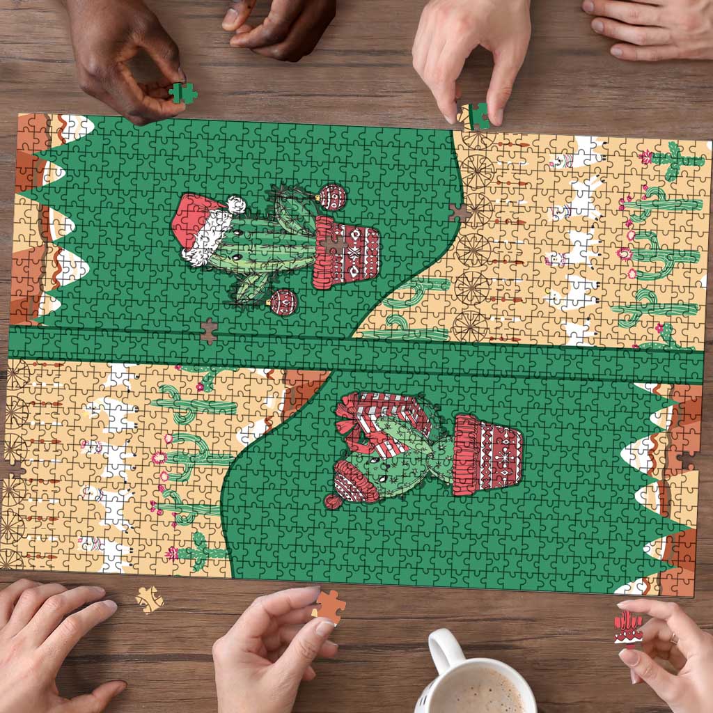 Western Yoke Puzzle Cactus Christmas Cute Style - Wonder Print Shop